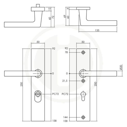 Intersteel veiligheidsbeslag met kerntrekbeveiliging skg3 zwart - Afbeelding 2