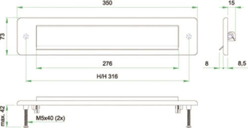 Oxloc Briefplaat bu.dr.rvs recht uden - Afbeelding 2