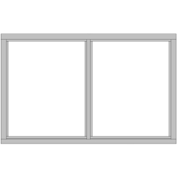 Vast glas kozijn 2 vaks