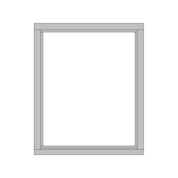 Vast glas kozijn 1 vaks