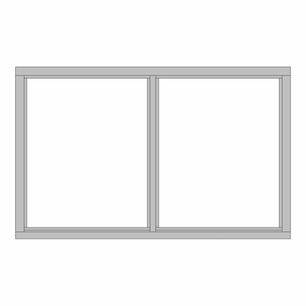 Vast glas kozijn 2 vaks