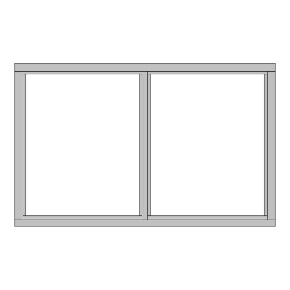 Vast glas kozijn 2 vaks